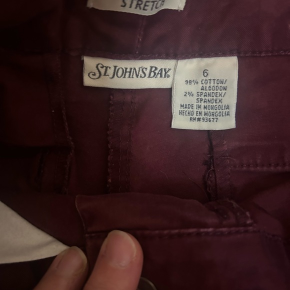 St. John's Bay Deep Red Flare Pants - Picture 3 of 5